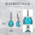 wholesale 925 Sterling Silver Turquoise Retro Green Dangle Hook Earrings Vintage Filigree Western Jewelry Women Gifts-0-1