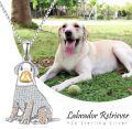 wholesale 925 Sterling Silver CZ Labrador Retriever Pendant Necklace for Pet Lovers-0-1