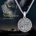 wholesale 925 Sterling Silver Personalized Photo Frame Round Wolf Head Charm Pendant Necklaces for Women Men  48cm Chain Length-0-4