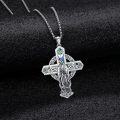 wholesale 925 Sterling Silver Virgin Mary Cross Necklace with Abalone Shell and Celtic Knots - Religious Jewelry for Women & Men -0-3