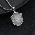 wholesale 925 Sterling Silver Saint Benedict Shield Pendant Necklace For Men Protection-0-2
