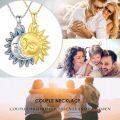 wholesale 925 Sterling Silver Sun & Moon Faces Pendant Necklaces for Couples BFF-0-2