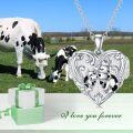 wholesale 925 Sterling Silver Heart-Shaped Mother and Baby Cow Locket Necklace for Women Girls' Gifts-0-3