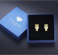 wholesale 925 Sterling Silver Heart-Shaped Owl Stud Earrings - Adorable Animal Jewelry for Women-0-5