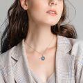 wholesale 925 Sterling Silver Abalone Shell Lotus Flower Triangle Chakra Pendant Necklace For Women-0-1