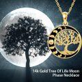 wholesale 14K Gold Black Onyx Tree Of Life Pendant Necklace for Women - Family Wisdom s-0-4