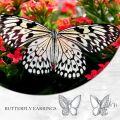 wholesale 925 Sterling Silver Butterfly Cubic Zirconia Stud Earrings for Women Girls  4 Colors Available-0-5