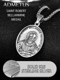 wholesale 925 Sterling Silver St Robert Bellarmine Protect Us Pendant Necklace w/ 3+2 Extender Chain-0-3