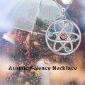 wholesale 925 Sterling Silver Atom Pendant Necklace with Colorful Stones for Nurses and Scientists Inspiring Gifts-0-1