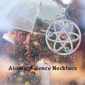 wholesale 925 Sterling Silver Atom Pendant Necklace with Colorful Stones for Nurses and Scientists Inspiring Gifts-0-1