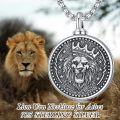 wholesale 925 Sterling Silver Round Lion Head Cremation Ashes Keepsake Pendant Necklace with Funnel and Fill Tool - Personalized Engraving Available-0-3