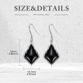 wholesale 925 Sterling Silver Rainbow Moonstone & Black Onyx Kite Shape Dangle Drop Earrings for Women - Vintage Style  Set-0-8