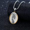 wholesale 925 Sterling Silver St Joseph Pendant Necklace with Bible Verse Gift for Men Boys Fathers Day-0-2