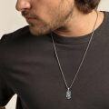 wholesale 925 Sterling Silver Protection Pendant with Demon Mask and Snake Charm on 3mm Box Chain - For Men & Women-0-3