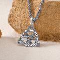wholesale 925 Sterling Silver Triquetra Pendant Necklaces Norse Runes s for Men and Women-0-3