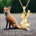 wholesale 14K Gold Fox Pendant Butterfly Charm Necklace - Summer s for Her Valentines Day Mother's Day-0-4