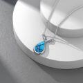 wholesale 925 Sterling Silver Natural Turquoise Pendant Necklace - Teardrop Shape Stone Gift for Her-0-2