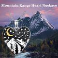 wholesale 925 Sterling Silver Heart-Shaped Moon & Mountains Pendant Necklace - Vintage Nature Jewelry for Women-0-2