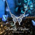 wholesale 925 Sterling Silver Blue Opal Butterfly Pendant Necklace Minimalist Charm s for Her-0-4