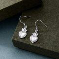 wholesale 925 Sterling Silver Baseball Heart Drop Earrings-0-3
