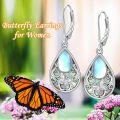 wholesale 925 Sterling Silver Abalone Shell Butterfly Filigree Drop Dangle Earrings for Women-0-2