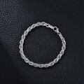 wholesale 925 Sterling Silver Braided Rope Link Chain Bracelet for Men (7-9 inch) with Lobster Clasp-0-4