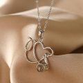 wholesale 925 Sterling Silver Heart Pendant Necklace With Engraved Moonstone Charm-0-1