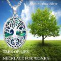 wholesale 925 Sterling Silver Abalone Shell Tree of Life Necklace for Mom - Symbolizes Growth, Strength & Rebirth - Adjustable 18+2 Chain - Perfect Mother's Day Gift-0-2
