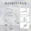 wholesale 925 Sterling Silver Blue Moonstone Anchor & Rudder Adjustable Bracelet for Men Women-0-2