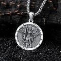 wholesale 925 Sterling Silver Saint Michael Angel Protect Us Medal Necklace for Men & Women -0-2
