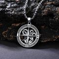 wholesale 925 Sterling Silver  Mens Compass Pendant Necklace with Chain - Nautical Jewelry for Travelers and Adventurers (Length: 24)-0-4