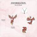 wholesale 925 Sterling Silver Phoenix Bird Pendant Necklace Red Gold Tone Charm s for Her-0-4