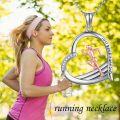 wholesale 925 Sterling Silver Metal Running Girl Pendant Necklace Inspiring s for Runners-0-3