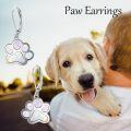wholesale 925 Sterling Silver Abalone Shell Inlay Paw Print Leverback Earring for Women Girls Animal Lover Gift-0-16