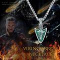 wholesale 925 Sterling Silver Green Stone Norse Valknut Pendant Necklaces for Men-0-4