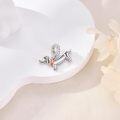 wholesale Sterling Silver & CZ Dachshund Charm with Orange Bandana, 1.12cm Dog Lover Jewelry Gift-0-2