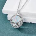 wholesale 925 Sterling Silver Opal Locket Necklace With Flower Design And Accessories-0-3