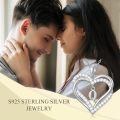 TOUPOP Sterling Silver Heart Initial A-Z Letter Pendant Necklace Gift for Women-0-2