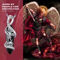wholesale 925 Sterling Silver Black Onyx Saint Michael Guardian Angel Protect Us Charm Necklace-0-1
