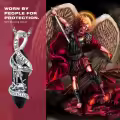 wholesale 925 Sterling Silver Black Onyx Saint Michael Guardian Angel Protect Us Charm Necklace-0-1