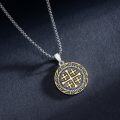 wholesale 925 Sterling Silver Jerusalem Cross Round Rope Design Pendant Necklace  for Men & Women Gift Jewelry-0-1