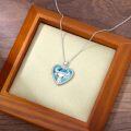 wholesale 925 Sterling Silver Heart-Shaped Turquoise Aries Zodiac Pendant Necklace-0-5