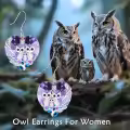 TOUPOP Sterling Silver Crystal Owl Earrings Birthday Christmas Jewelry For Women-0-1