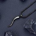 wholesale 925 Sterling Silver Italian Horn Necklace - Black Amulet Pendant for Men & Women (with Gift)-0-11