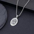 wholesale Sterling Silver Saint Medal Oval Necklace for Men Women Religious Jewelry-0-81