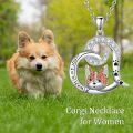 wholesale 925 Sterling Silver Fox Pendant Necklace with Cubic Zirconia and Heart Charm - Gifts for Women & Girls-0-2