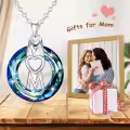 TOUPOP 925 Sterling Silver & Stone Sister/Mom Necklace Birthday Christmas Gifts-0-1