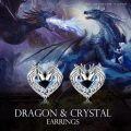 wholesale 925 Sterling Silver Blue Crystal Heart Celtic Dragon Stud Earrings for Women-0-5