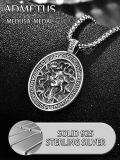 wholesale 925 Sterling Silver Medusa Head Greek Key Design Pendant with 24 Rolo Chain-0-3