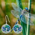 wholesale 925 Sterling Silver Abalone Shell Blue Dragonfly Round Celtic Knot Hook Earrings Irish  for Women Girls-0-5